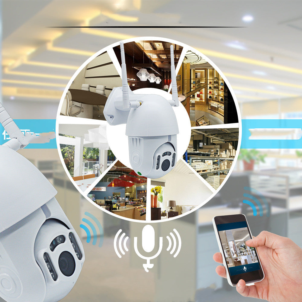 Cámara domo infrarroja Wi-Fi inteligente con doble antena y audio bidireccional