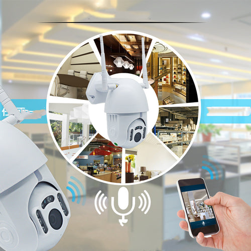 Cámara domo infrarroja Wi-Fi inteligente con doble antena y audio bidireccional