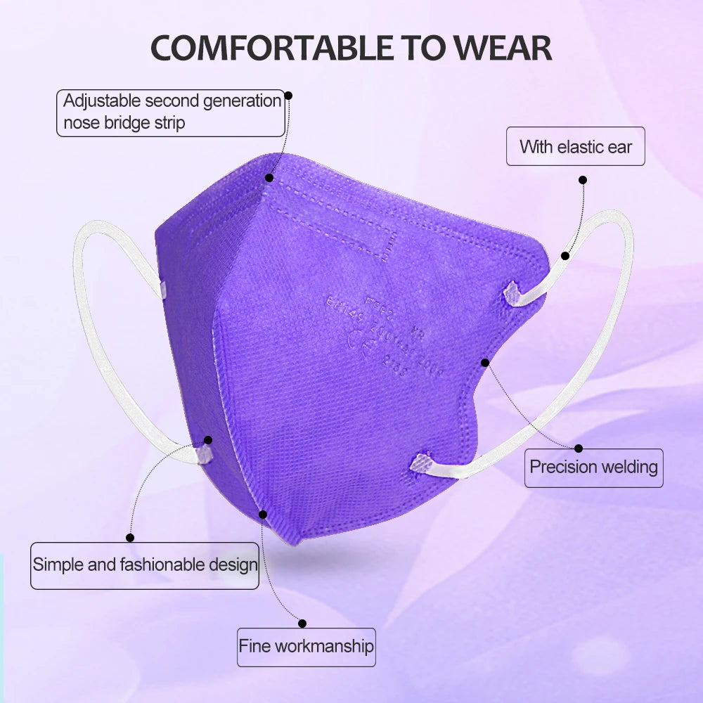 10PCS Children FFP2 Face Mask KN95 Mascarillas 3-12 Kids Filters Layers Respirator Colors Child Boys Girls Protect KN95 Masks
