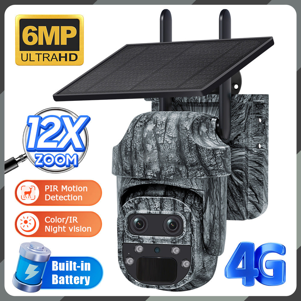 Cámara solar camuflada HD 6MP con visión nocturna y bajo consumo 4G
