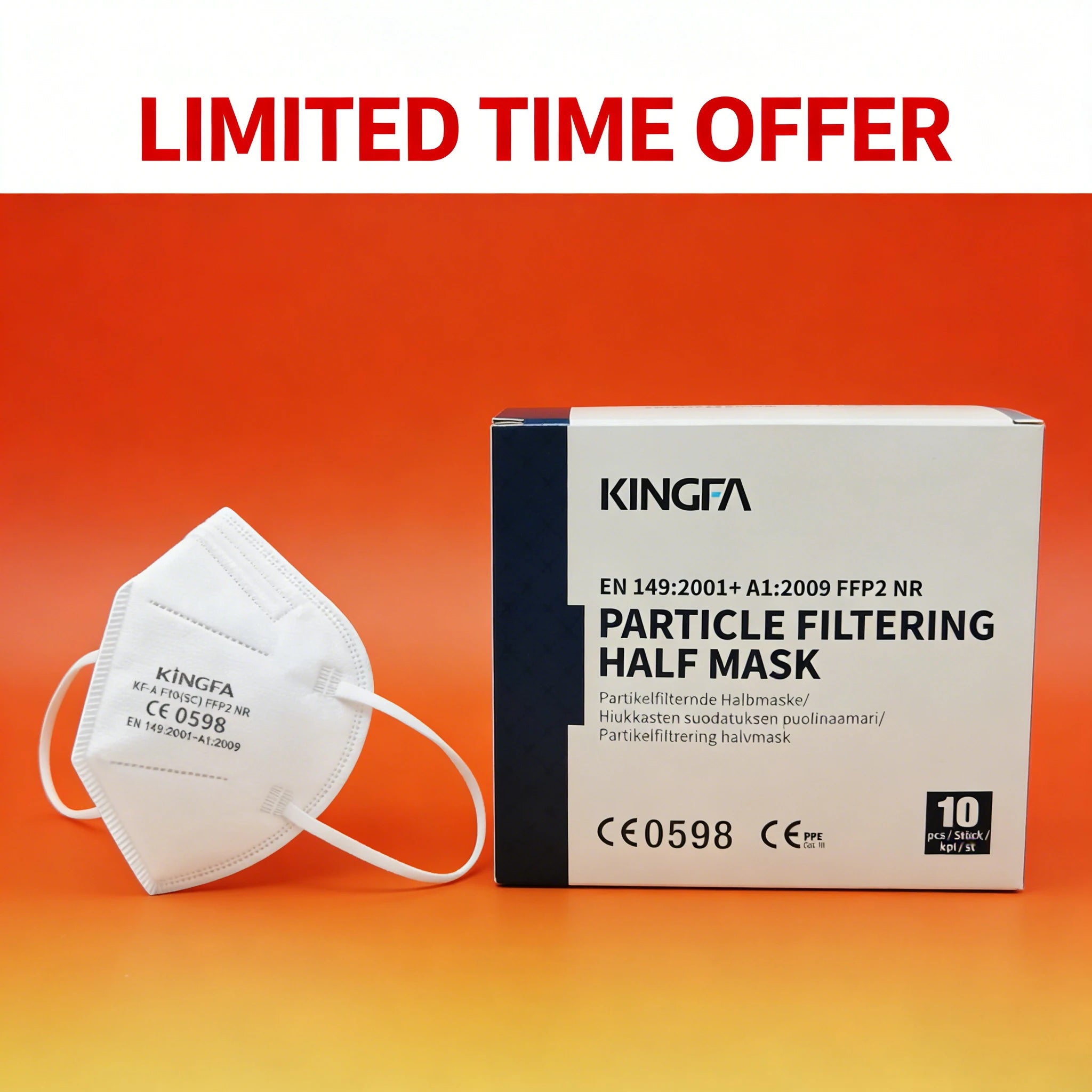 Mascarillas FFP2 KN95 5 Capas Homologadas – Pack 10/50/100 Unidades